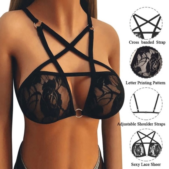 Cute4less2012 Other - 🥀 Pentagram Lace Delicate Cage Strappy Bra Goth